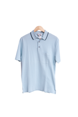 HERMÈS POLO MANCHES COURTES 2V BLEU GIVRE ME