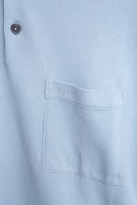 HERMÈS POLO MANCHES COURTES 2V BLEU GIVRE ME