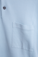 HERMÈS POLO MANCHES COURTES 2V BLEU GIVRE ME