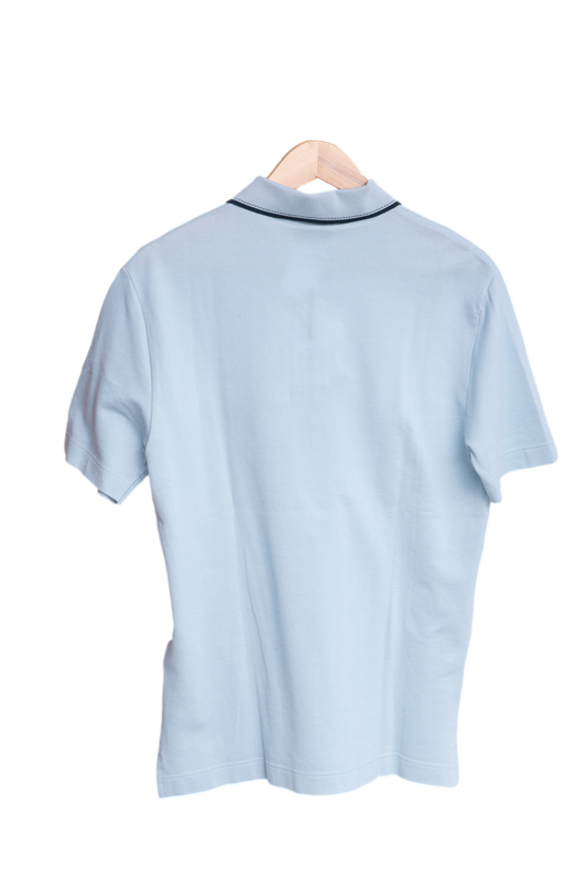 HERMÈS POLO MANCHES COURTES 2V BLEU GIVRE ME