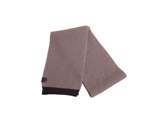 LOEWE SCARF WOOL RIBBED BROWN/DARK BROWN