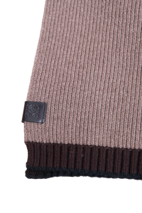 LOEWE SCARF WOOL RIBBED BROWN/DARK BROWN