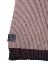 LOEWE SCARF WOOL RIBBED BROWN/DARK BROWN