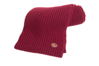 GUCCI SCARF WOOL CASHMERE WITH DOUBLE G BURGUNDY