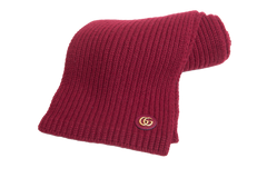 GUCCI SCARF WOOL CASHMERE WITH DOUBLE G BURGUNDY