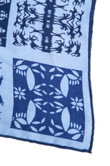 HERMÈS CARRÉ H 100% CASHMERE TOUTOCIZO BLEU LAC/MARINE/INDIGO