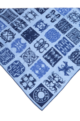 HERMÈS CARRÉ H 100% CASHMERE TOUTOCIZO BLEU LAC/MARINE/INDIGO