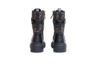 DESAPEGO RAFA JUSTUS FENDI FENDIGRAPHY BIKER BOOTS ZUCCA/BLACK - GOLD HDWR - 38 BR