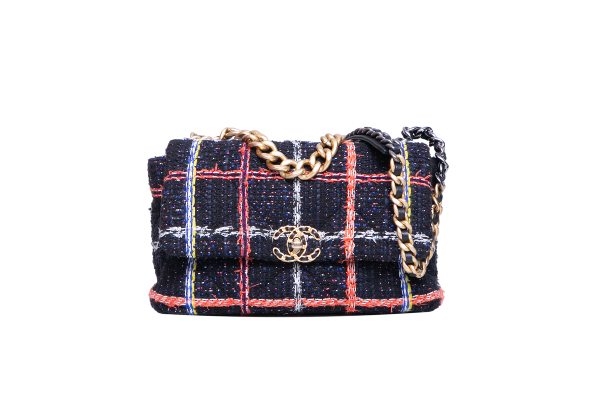 CHANEL 19 FLAP TWEED LARGE MULTICOLOR
