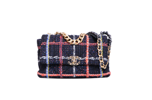 CHANEL 19 FLAP TWEED LARGE MULTICOLOR