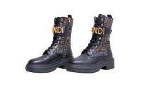 DESAPEGO RAFA JUSTUS FENDI FENDIGRAPHY BIKER BOOTS ZUCCA/BLACK - GOLD HDWR - 38 BR
