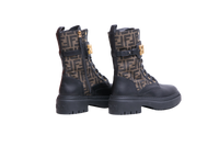 DESAPEGO RAFA JUSTUS FENDI FENDIGRAPHY BIKER BOOTS ZUCCA/BLACK - GOLD HDWR - 38 BR