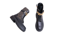DESAPEGO RAFA JUSTUS FENDI FENDIGRAPHY BIKER BOOTS ZUCCA/BLACK - GOLD HDWR - 38 BR