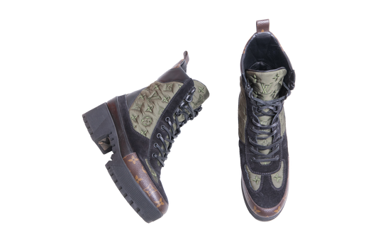 LV BOOT LAUREATE DESERT MONOGRAM/SUEDE/NYLON - 36 1/2 BR