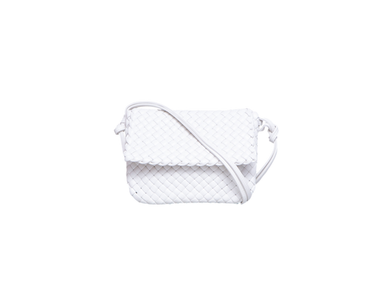 BOTTEGA COBBLE MESSENGER NAPPA INTRECCIATO WHITE