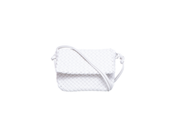 BOTTEGA COBBLE MESSENGER NAPPA INTRECCIATO WHITE