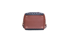 BURBERRY MEDIUM CUBE QUILTED LEATHER SATCHEL BLACK BROWN