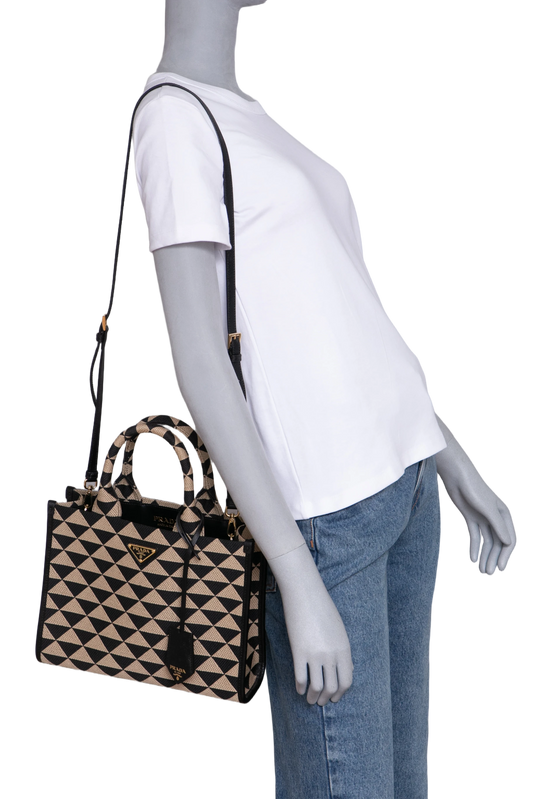 PRADA SYMBOLE TOTE JACQUARD SMALL