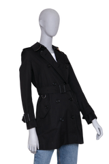BURBERRY TRENCH COAT ESTABLISHED 1856 BLACK
