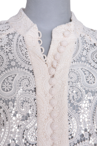 ZIMMERMANN DRESS AMARI PAISLEY LACE CREAM W/BELT