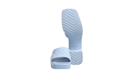 GUCCI SLIDE PLATAFORM RUBBER LOGO SKYE BLUE - 38 BR