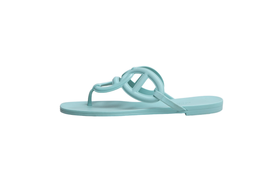 HERMÈS SANDAL EGÉRIE TURQUOISE RUBBER - 35 BR