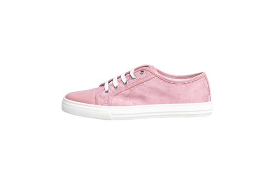 GUCCI SNEAKERS GG CANVAS AND LEATHER LOW PINK - 37 BR