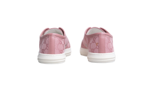GUCCI SNEAKERS GG CANVAS AND LEATHER LOW PINK - 37 BR