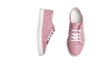 GUCCI SNEAKERS GG CANVAS AND LEATHER LOW PINK - 37 BR