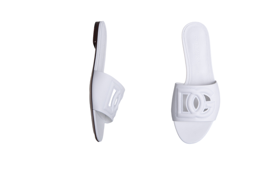 DG SANDAL FLAT CIABATTA BIANCO DG LOGO 2025 - 36 BR