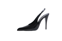 YSL SLINGBACK PUMPS IN GLAZED VENDOME BLACK - 37 BR