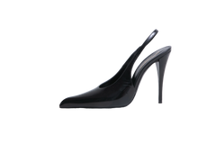 YSL SLINGBACK PUMPS IN GLAZED VENDOME BLACK - 37 BR