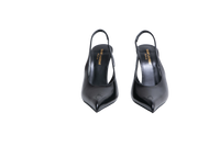 YSL SLINGBACK PUMPS IN GLAZED VENDOME BLACK - 37 BR