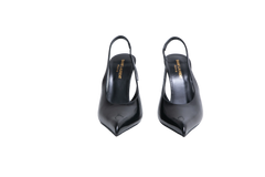 YSL SLINGBACK PUMPS IN GLAZED VENDOME BLACK - 37 BR