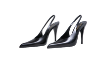 YSL SLINGBACK PUMPS IN GLAZED VENDOME BLACK - 37 BR