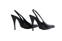 YSL SLINGBACK PUMPS IN GLAZED VENDOME BLACK - 37 BR