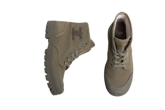 CELINE BOOTS PATAPAN CANVAS KHAKI - 36 BR