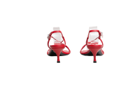 PRADA 55MM LEATHER RED SANDALS - 37 BR