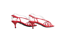 PRADA 55MM LEATHER RED SANDALS - 37 BR