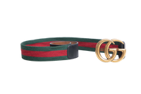 GUCCI CINTO GG MARMONT BLACK & WEB CANVAS