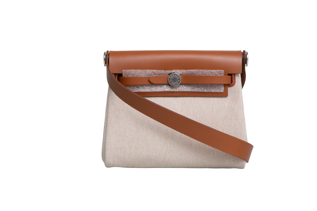 HERMÈS HERBAG ZIP RETOURNE 20 ECRU/BEIGE/FAUVE