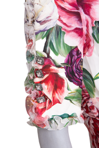 DG DRESS MIDI FLORAL BUTTONS W/FRILLS