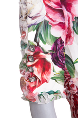 DG DRESS MIDI FLORAL BUTTONS W/FRILLS