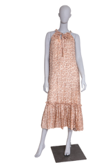 ZIMMERMANN MAXI DRESS KIRRA TIE TAUPE LEOPARD