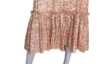 ZIMMERMANN MAXI DRESS KIRRA TIE TAUPE LEOPARD