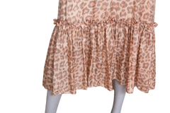 ZIMMERMANN MAXI DRESS KIRRA TIE TAUPE LEOPARD