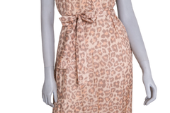 ZIMMERMANN MAXI DRESS KIRRA TIE TAUPE LEOPARD