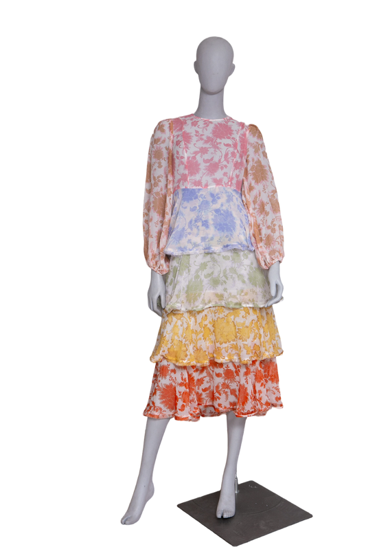 ZIMMERMANN DRESS MIDI TIERED MEANSGETTING FLOUNCE