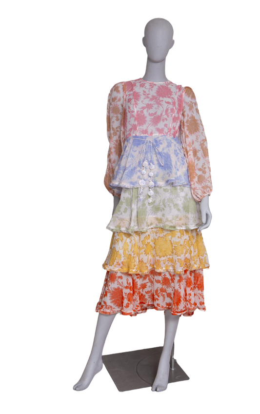 ZIMMERMANN DRESS MIDI TIERED MEANSGETTING FLOUNCE