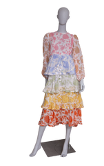 ZIMMERMANN DRESS MIDI TIERED MEANSGETTING FLOUNCE
